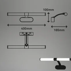 LED-seinävalaisin Runt IP44, varsi, 4 000 K, musta