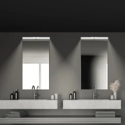 LED-seinävalaisin Runt, pituus 60 cm, kromi, 4 000 K, IP44