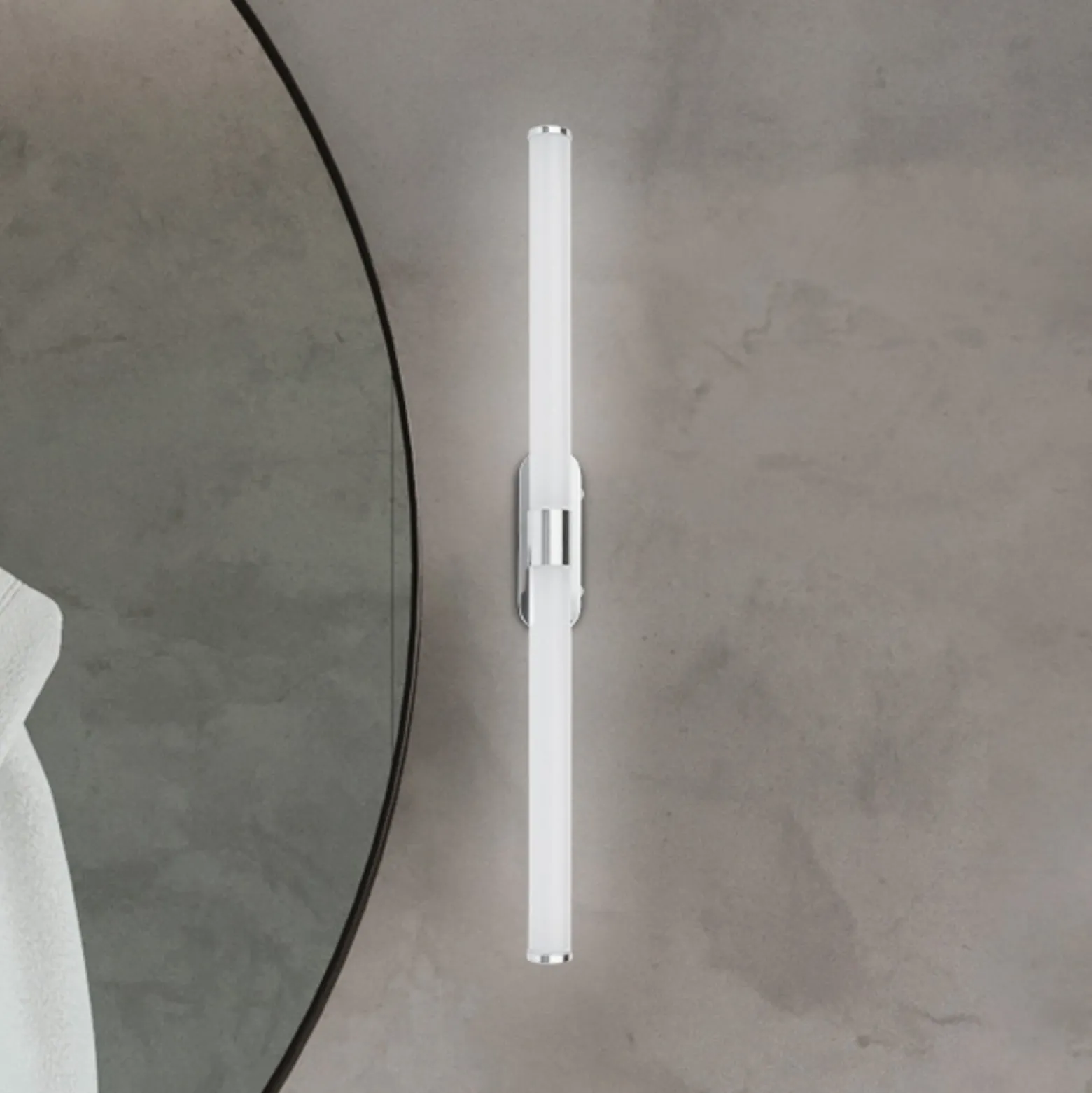 LED-seinävalaisin Runt, pituus 60 cm, kromi, 4 000 K, IP44