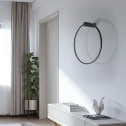 LED-seinävalaisin Saturno, musta, Ø 50 cm, metalli, 4 000 K