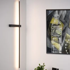 LED-seinävalaisin Segin, korkeus 90 cm, 10W, musta, alumiinia