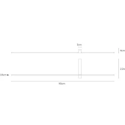 LED-seinävalaisin Segin, korkeus 90 cm, 10W, musta, alumiinia