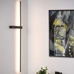 LED-seinävalaisin Segin, korkeus 90 cm, 10W, musta, alumiinia