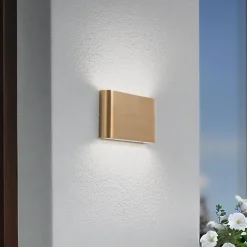 LED-seinävalaisin Semi M, alumiini, kulta, pituus 17,5 cm