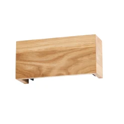 LED-seinävalaisin Shine-Wood, leveys 21 cm, tammi/musta, puu