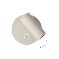 LED-seinävalaisin Tara, valkoinen, Ø 9 cm, metalli