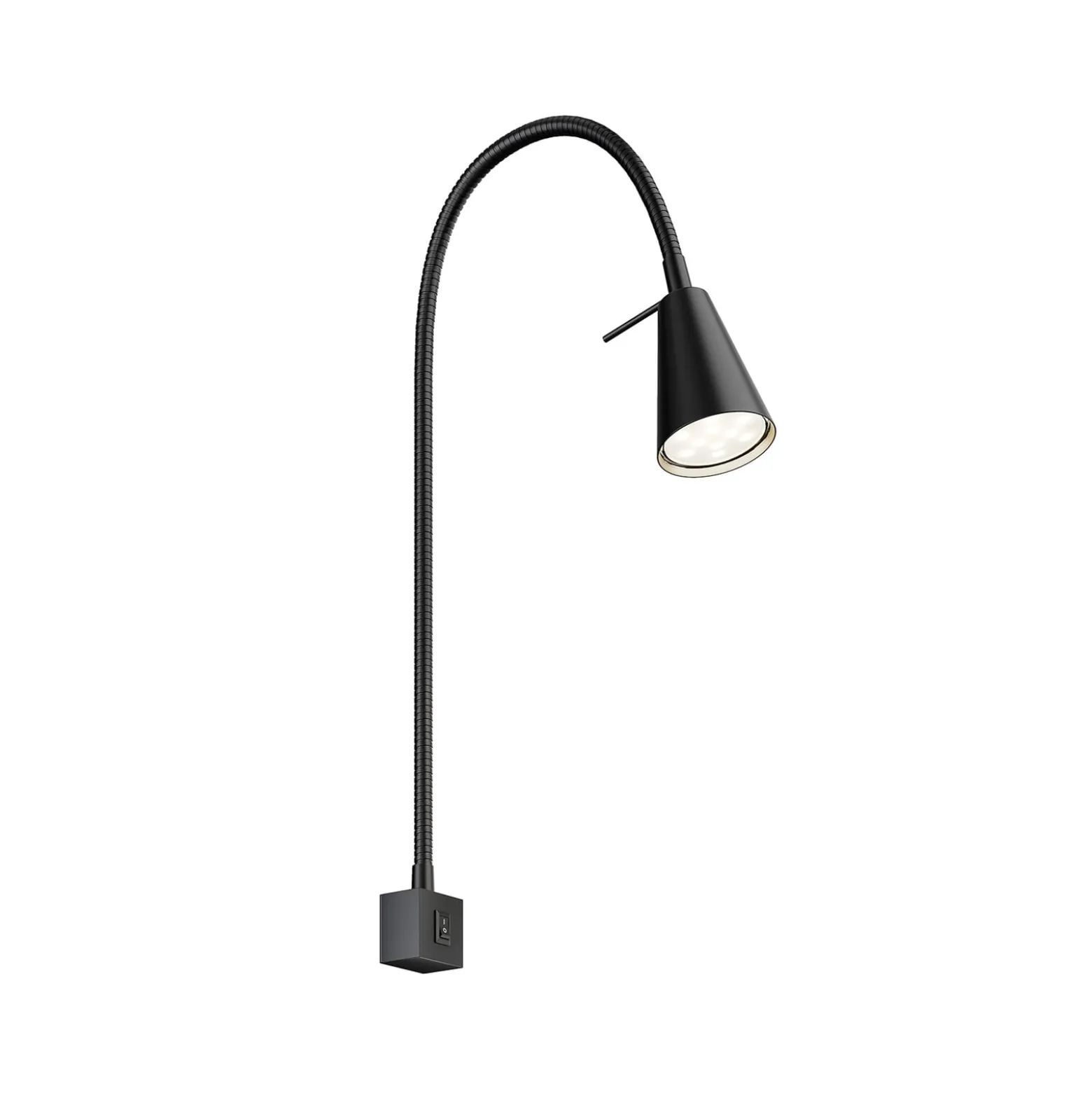 LED-seinävalaisin Tuso, musta, sängyn kiinnitys, metalli