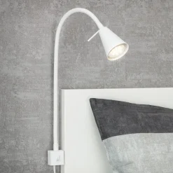 LED-seinävalaisin Tuso, valkoinen, sängyn kiinnitys, metalli
