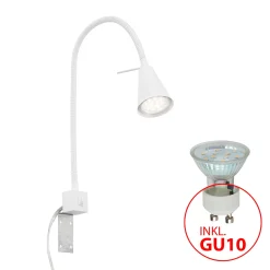 LED-seinävalaisin Tuso, valkoinen, sängyn kiinnitys, metalli