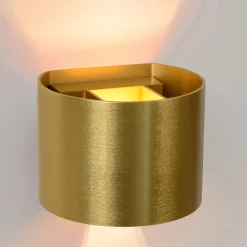 LED-seinävalaisin Xio, pyöreä, kultainen matta