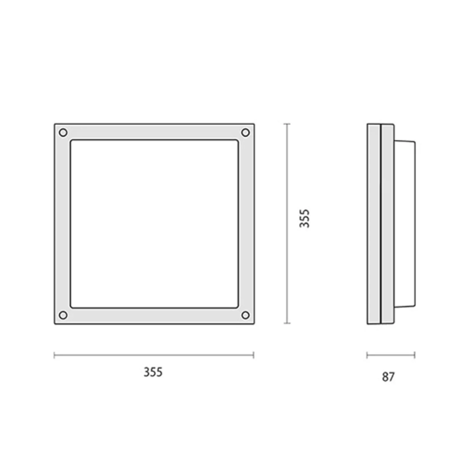 LED-seinävalo Bliz Square 40, 3000K, valkoinen