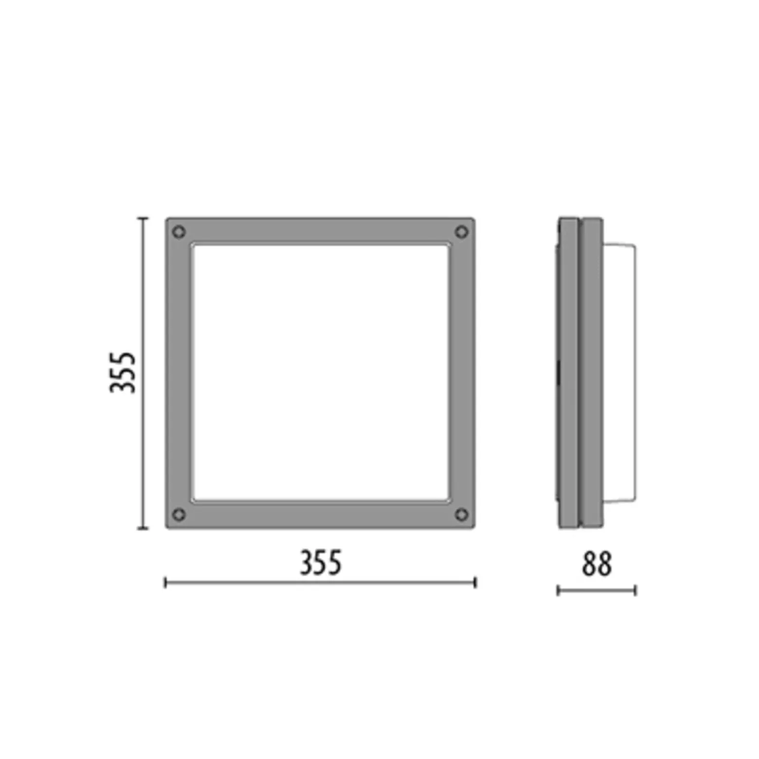 LED-seinävalo Bliz Square 40, 3000K, valkoinen