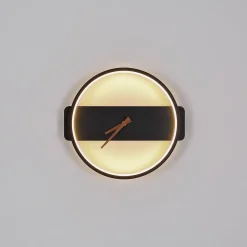 LED-seinävalo Sussy kellolla, musta, leveys 32 cm