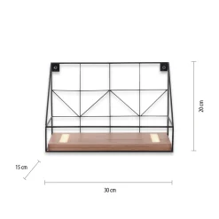 LED-seinävalotaulu puuhyllyllä, 30x15cm