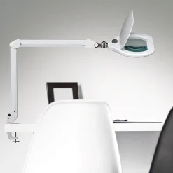 LED-suurennuslasivalaisin MAULcrystal, valkoinen, kiinnike, himmennettävä