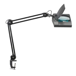 LED-suurennuslasivalaisin MAULvitrum, musta, puristin, metallia