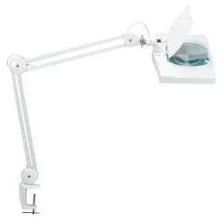 LED-suurennuslasivalaisin MAULvitrum, valkoinen, puristin, metallia