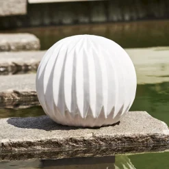 LED terassivalaisin Sandy, Ø 25,5 cm valkoinen muoviparisto