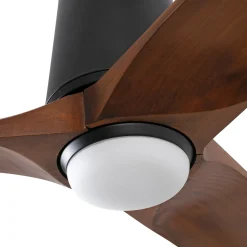 LED-tuuletin Heywood L, halkaisija 132 cm, musta/puunvärinen, DC, CCT