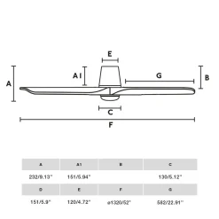 LED-tuuletin Heywood L, halkaisija 132 cm, musta/puunvärinen, DC, CCT