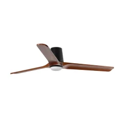 LED-tuuletin Heywood L, halkaisija 132 cm, musta/puunvärinen, DC, CCT