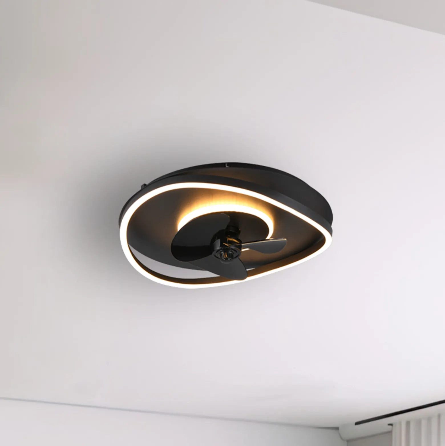 LED-tuuletin Sortland, DC, hiljainen, 50 cm, CCT, kaukosäädin