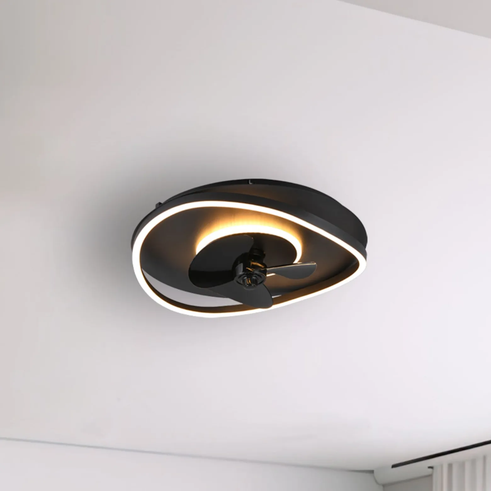 LED-tuuletin Sortland, DC, hiljainen, 50 cm, CCT, kaukosäädin