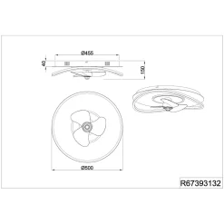 LED-tuuletin Sortland, DC, hiljainen, 50 cm, CCT, kaukosäädin
