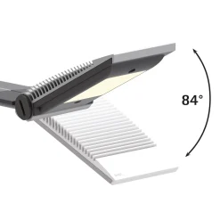 LED-työpöytälamppu MAULoptimus, hopea, puristinkanta, himmennettävä CCT