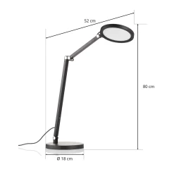 LED-työpöytälamppu Regina himmentimellä, musta