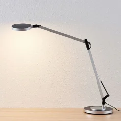 LED-työpöytälamppu Rilana himmentimellä, hopea