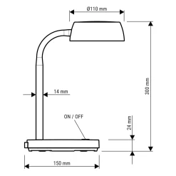 LED-työpöytävalaisin MAULabby, valkoinen, korkeus 30 cm