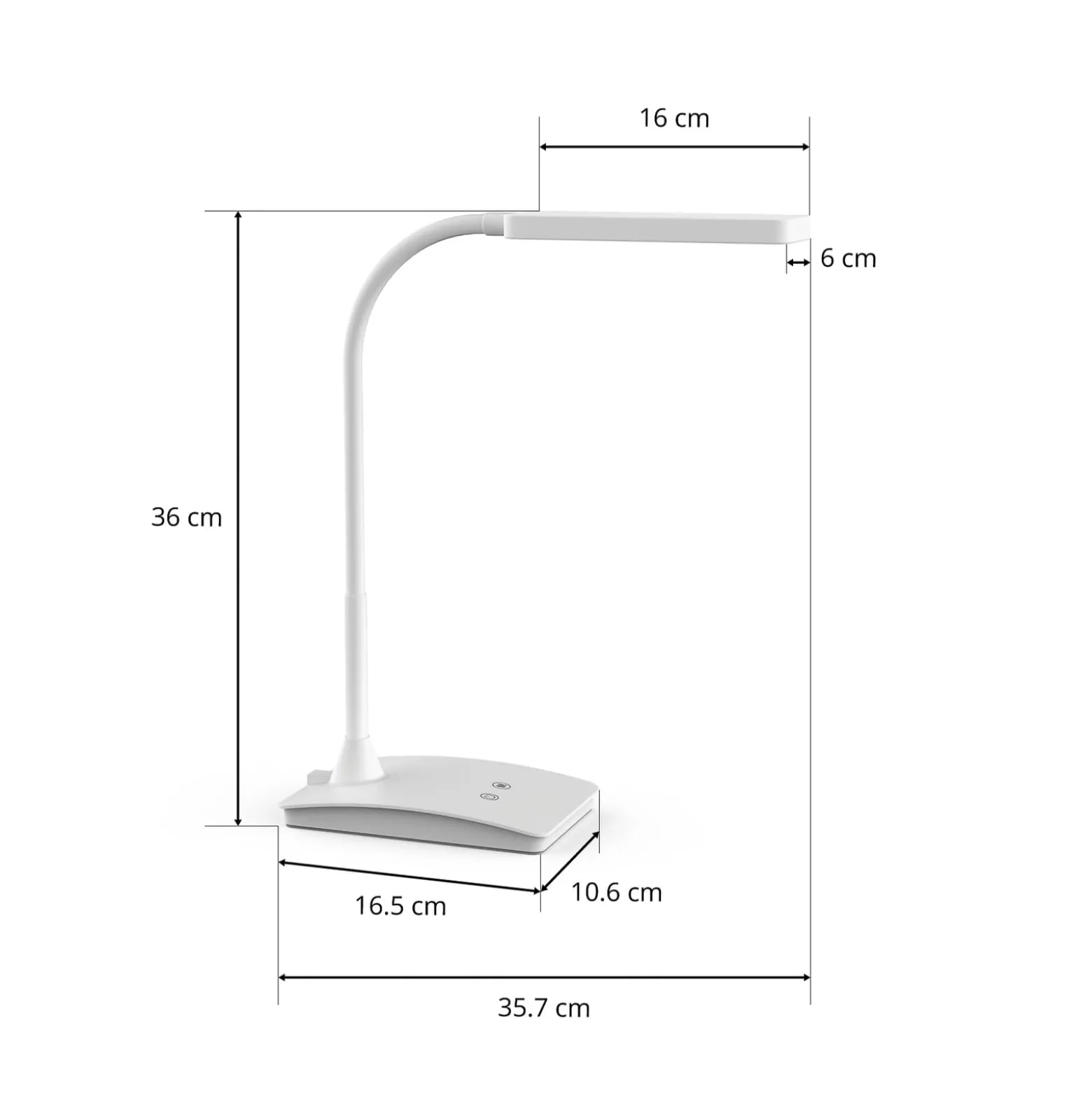 LED-työpöytävalaisin MAULpearly, valkoinen, 38 cm, himmennettävä, CCT