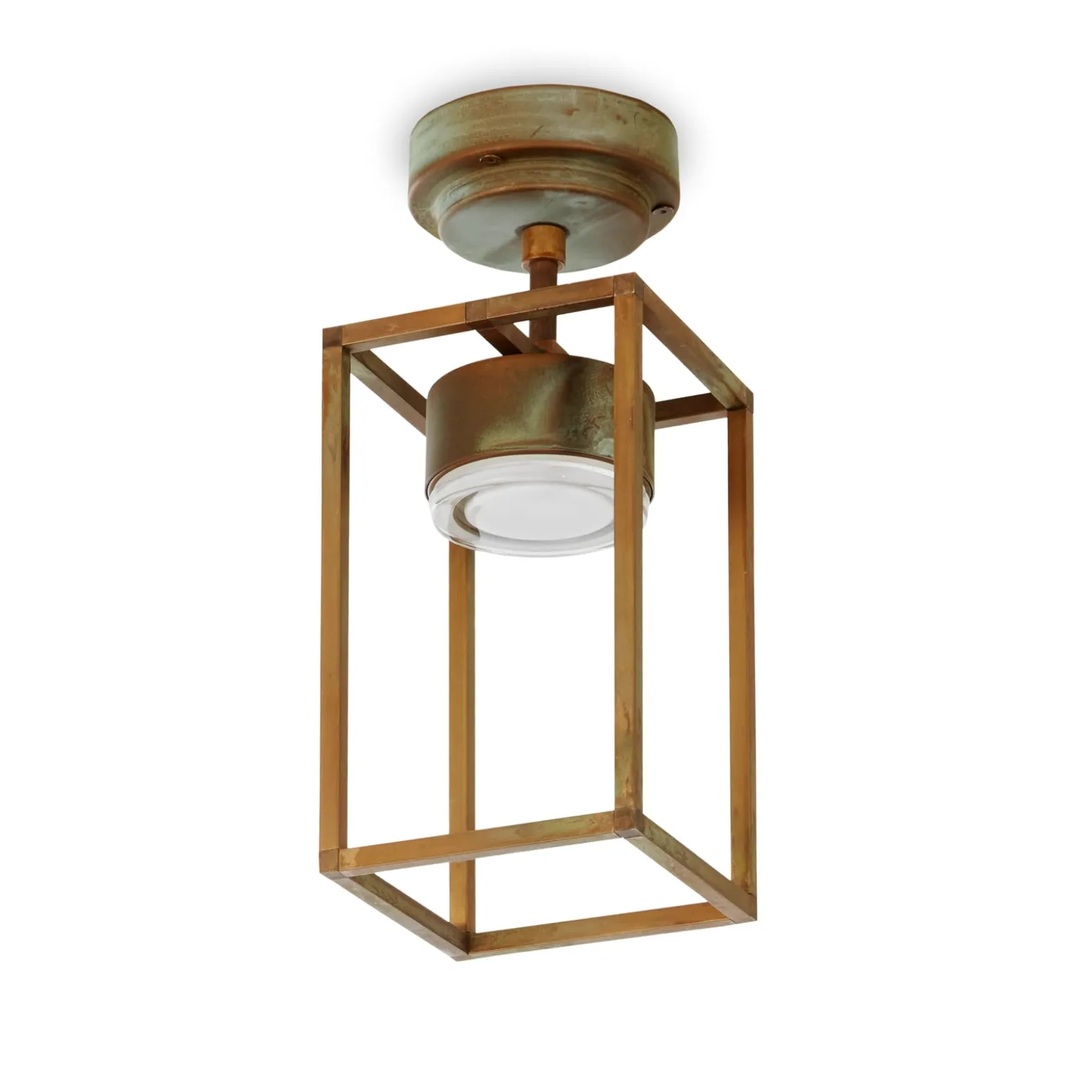 LED-ulkokattolamppu Cubic 3373 messinki/opaali