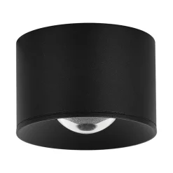LED-ulkokattospotti S131, Ø 8 cm, hiekkamusta
