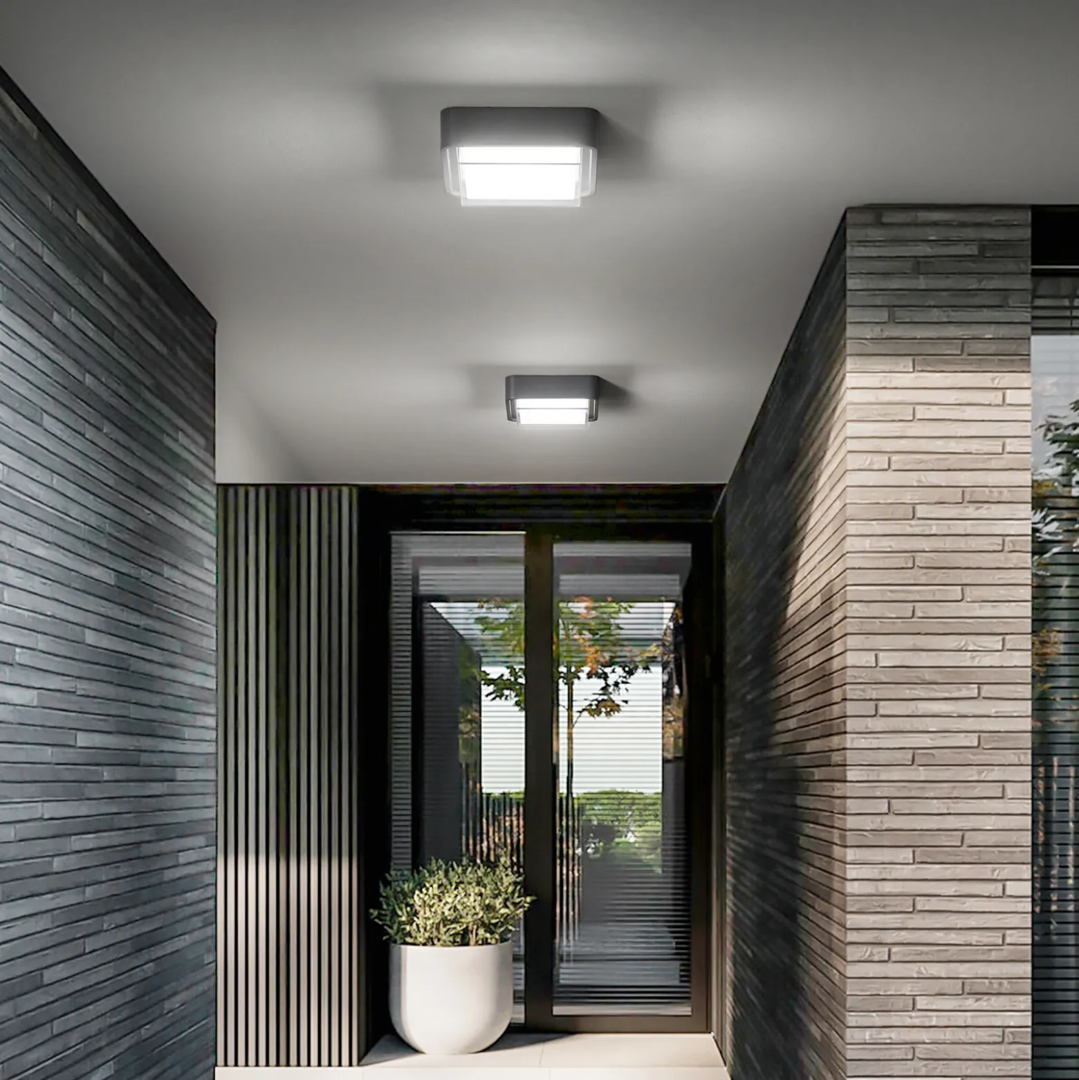 LED-ulkokattovalaisin Diuk, tummanharmaa, metalli, IP65