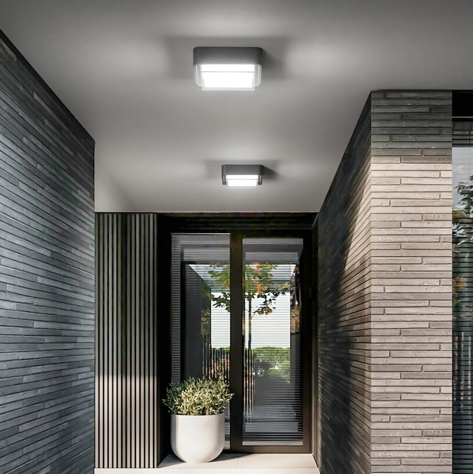 LED-ulkokattovalaisin Diuk, tummanharmaa, metalli, IP65