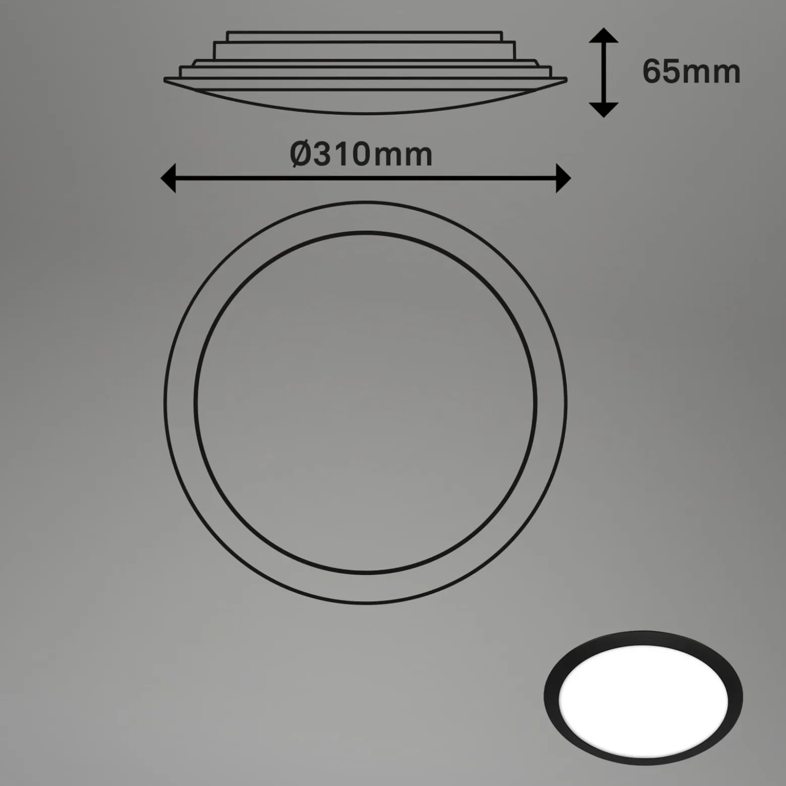 LED-ulkokattovalaisin 3766015 IP44, musta