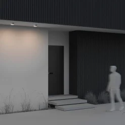 LED-ulkokattovalaisin Zon, valkoinen, Ø 12 cm, 3 000 K, metalli
