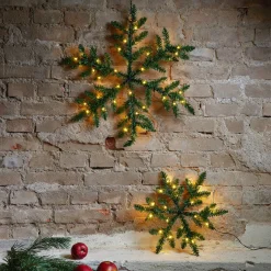 LED-ulkokoristevalo Snowflake, paristokäyttöinen