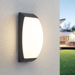 LED-ulkoseinälamppu Alexey, IP65, tummanharmaa
