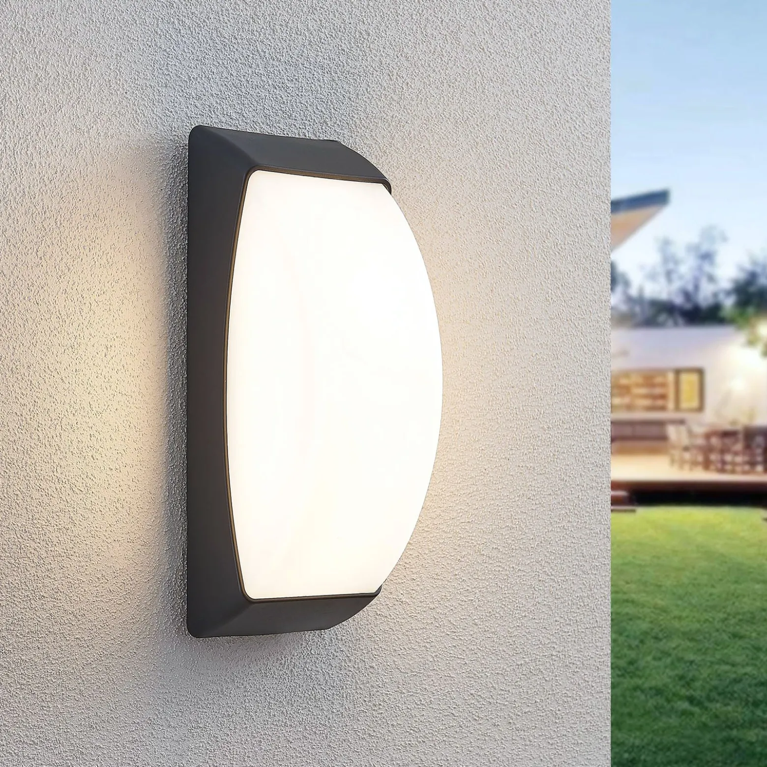LED-ulkoseinälamppu Alexey, IP65, tummanharmaa