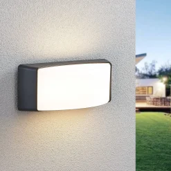 LED-ulkoseinälamppu Alexey, IP65, tummanharmaa