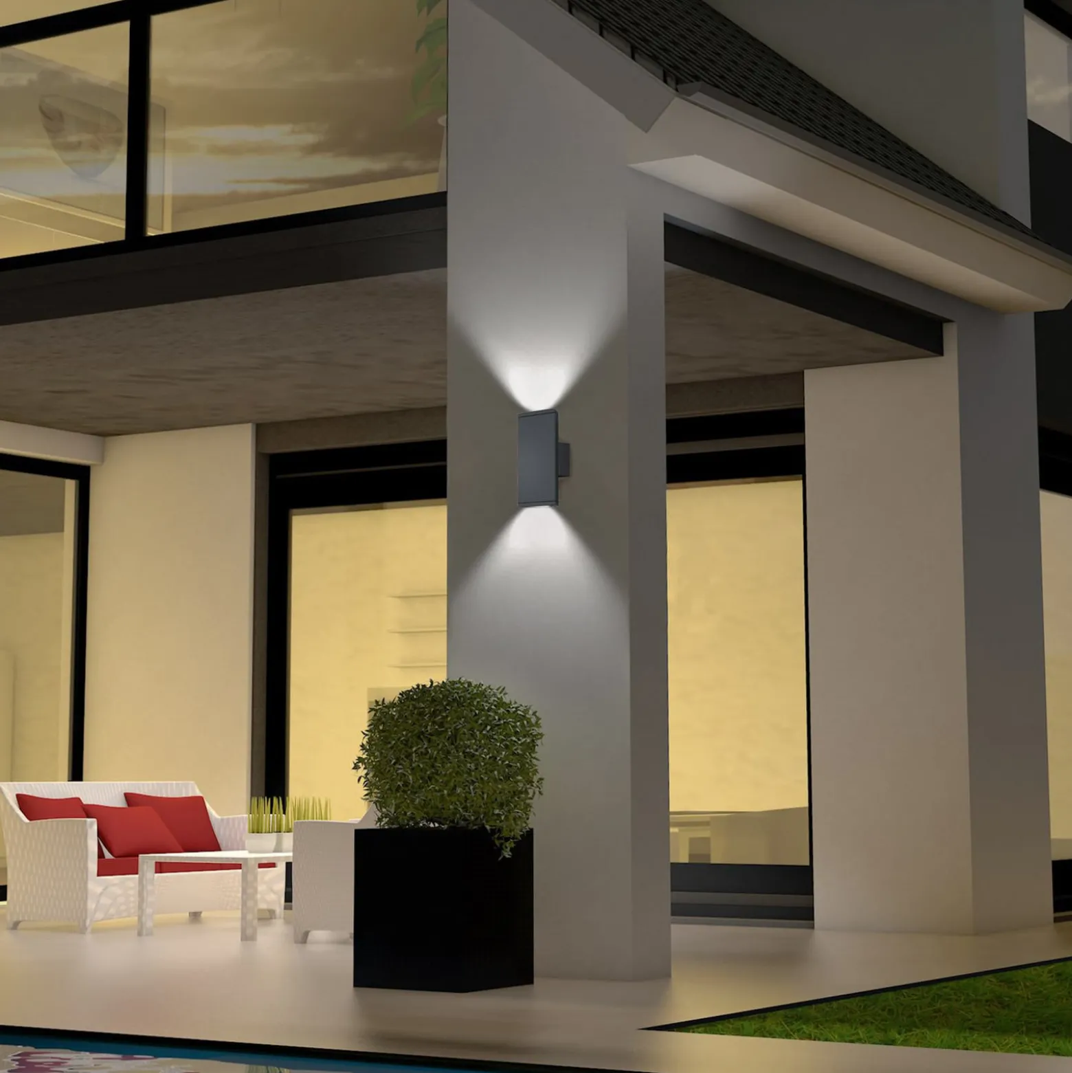 LED-ulkoseinälamppu COLORADO antrasiitti Korkeus 20 cm Metalli IP54