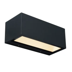 LED-ulkoseinälamppu Gemini, 22 cm, 3000K, musta