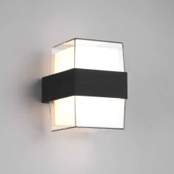 LED-ulkoseinälamppu Molina, kulmikas, antrasiitti