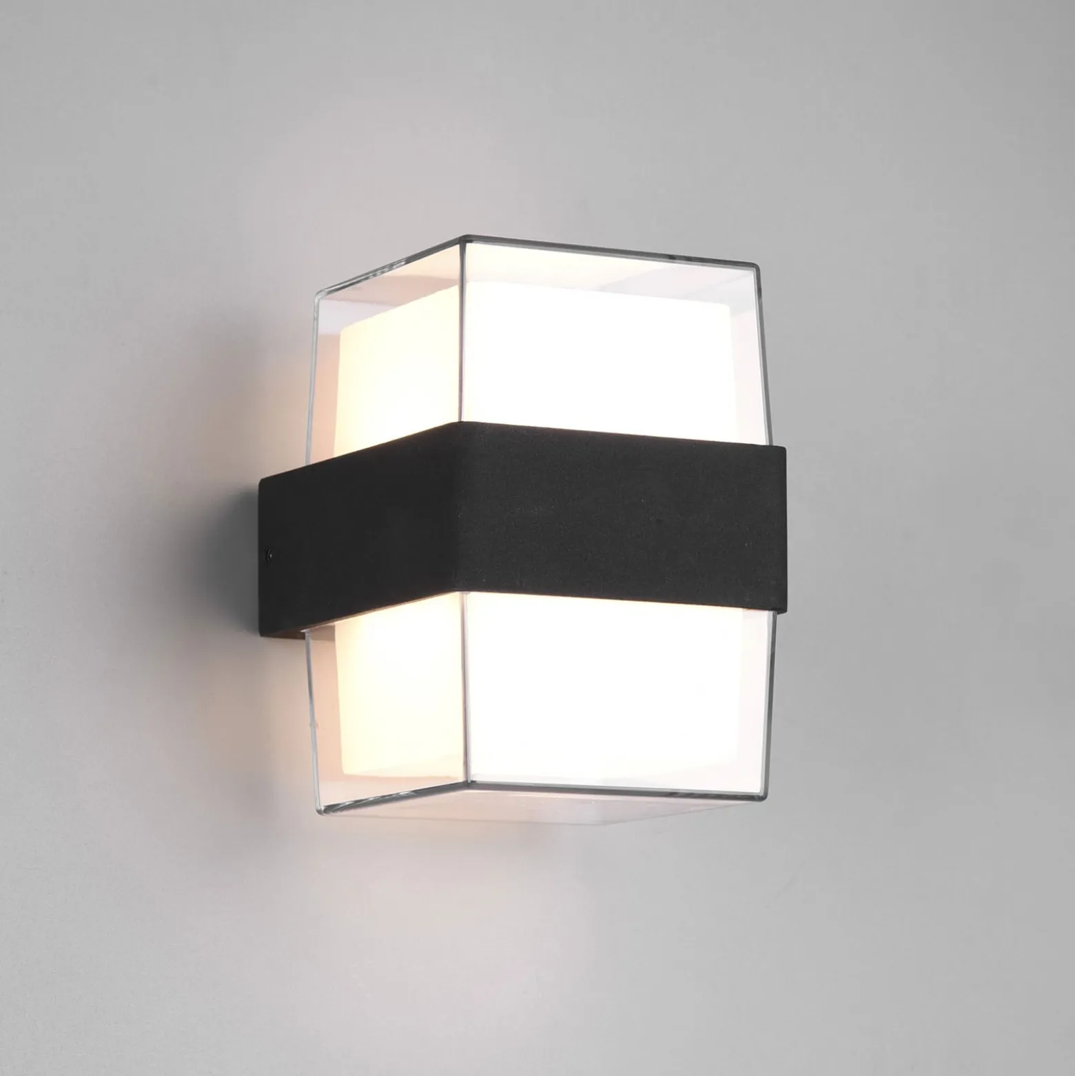 LED-ulkoseinälamppu Molina, kulmikas, antrasiitti