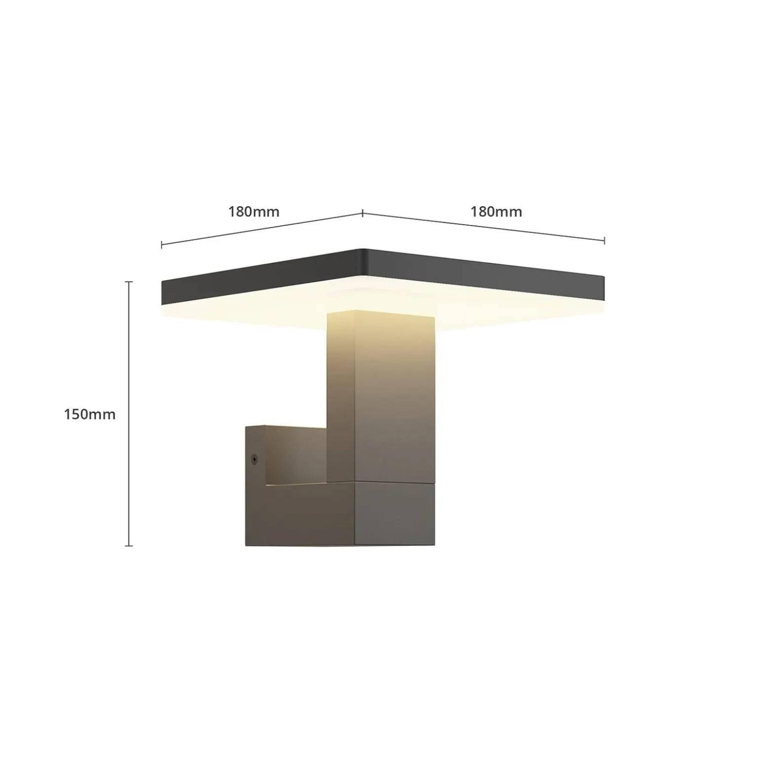LED-ulkoseinälamppu Olesia, kulmikas