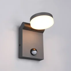 LED-ulkoseinävalaisin Adour, antrasiitti, anturi, kallistettava, CCT