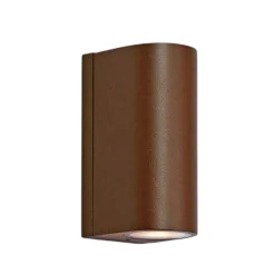 LED-ulkoseinävalaisin Alor, ruskea, 2-lamppuinen, IP65, himmennettävä